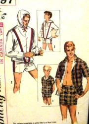 5997 MEN 38-40 SWIM SHORTS,HOODI SS=LS ZIP OR NOT JACKET PATTERN